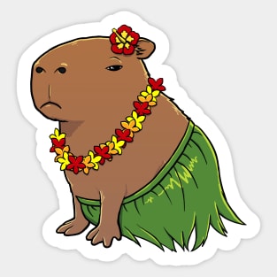 Capybara Hawaiian costume Sticker